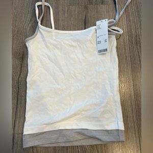 Urban Outfitters Women's White and Gray Camisole Top